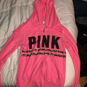 VS pink zip up sweatshirt